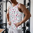 thumbnail image 5 of Zufioo Tulips Flowers Print Men's Vest, Sleeveless Quick-drying Muscle T-shirt, Suitable for Sports Fitness, Home Leisure Wear-Large, 5 of 7