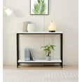 thumbnail image 5 of Console Table for Entryway, Faux Marble MDF Sofa Table with Golden Frame (Double Layer, Black Frame), 5 of 14