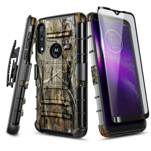Motorola Moto G Power Case with Tempered Glass Screen Protector (Full