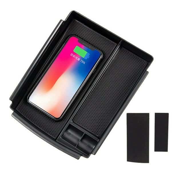 CAROOTU Car Wireless Charger Center Console Armrest Storage Box Holder Container Storager Tray
