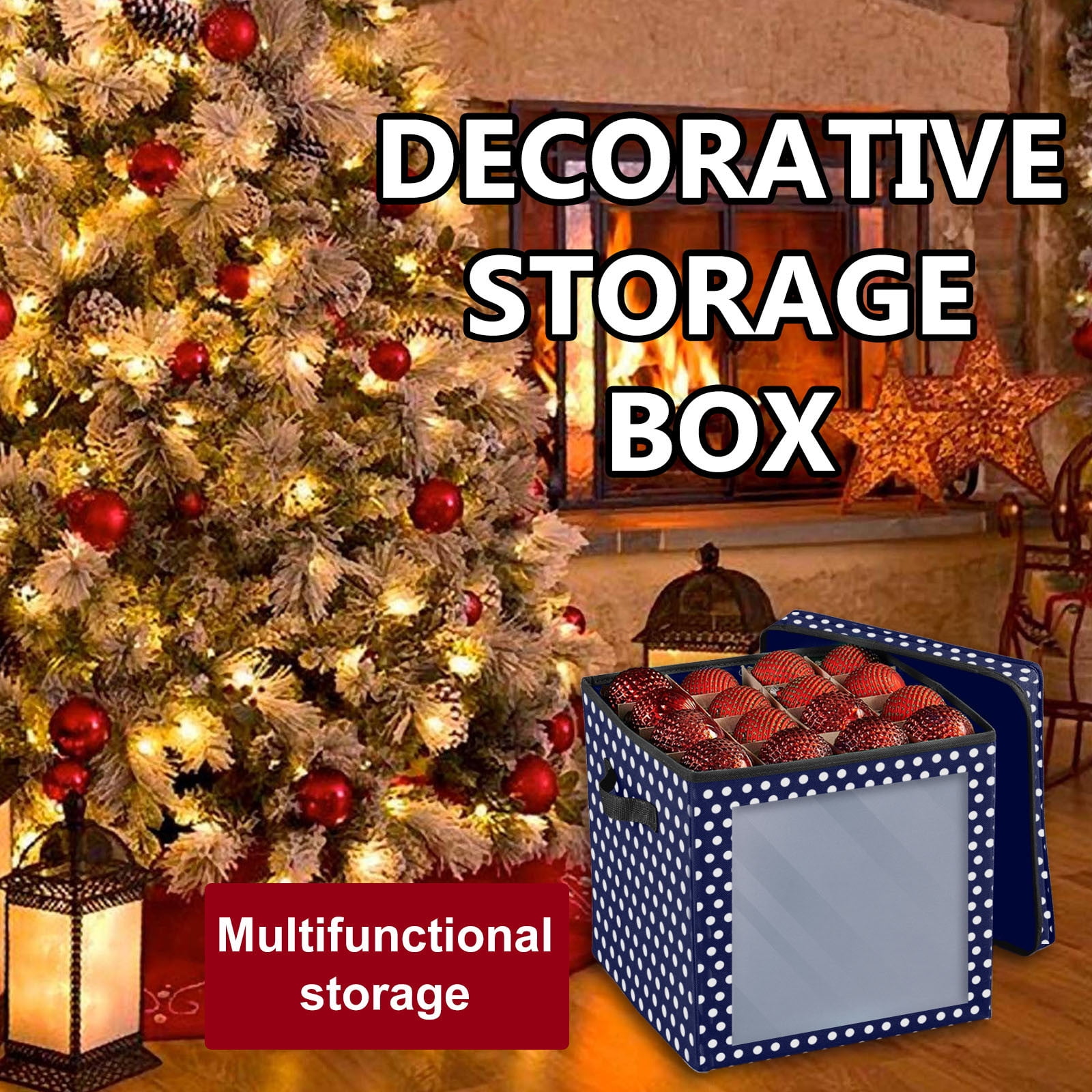 Bauble Storage Box Christmas Xmas Tree Decoration Organizer 64 Baubles Decor Bag