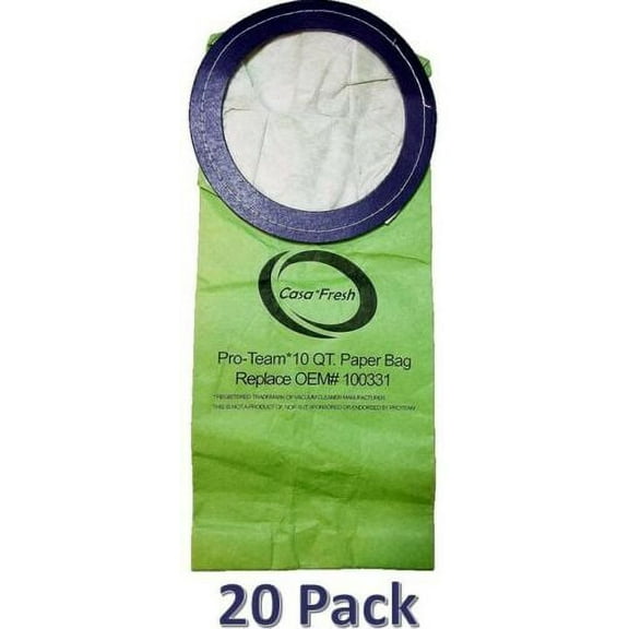 20 PK Replacement for ProTeam 100331 Compatible with 10 QT Backpack Coachvac, Super Coachvac, Megavac