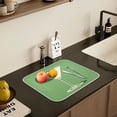 thumbnail image 5 of Yayeee Dish Drying Mat for Kitchen Counter 18" x 24" Microfiber Super Absorbent Coffee Decorative Pad, Green Lemon Juice, 5 of 9