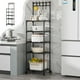 thumbnail image 2 of Carrito de cocina de 5 niveles con ruedas, organizador multiusos para cocina, baño y sala de estar, color blanco o negro., 2 of 6