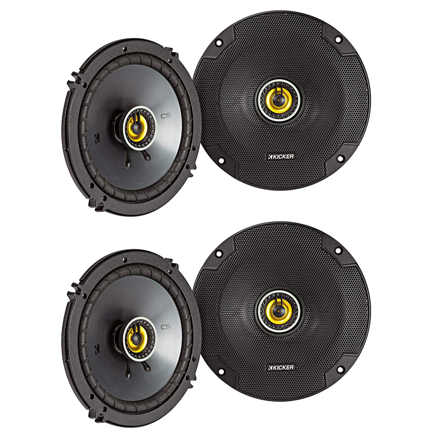 Yellow Kicker CS Series CSC65 6.5 Inch Car Audio Speaker with Woofers 2 Pack 