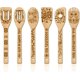 thumbnail image 1 of 6 cucharas, cuchillos y tenedores de bambú para postre, cubiertos con forma de búho, 60 x 300 mm, 6 estilos, 1 pieza/estilo, 6 piezas/juego, 1 of 7
