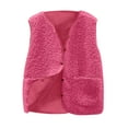 thumbnail image 2 of IMENGL Autumn Winter solid color lamb wool cotton vest pockets, Pink L, Size M-5XL, 2 of 4
