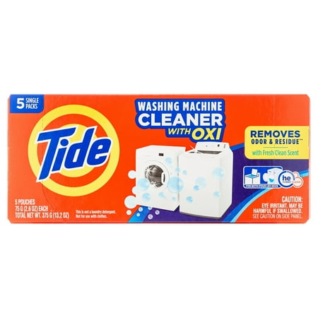 Tide Washing Machine Cleaner with Oxi Powder  Odor Eliminator and Washer Residue Remover  5 Count