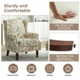 thumbnail image 3 of UIXE Wing Back Chairs with Arms Upholstered Armchair Printed Wingback Arm Chair, Bird, 3 of 6