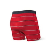 Saxx Underwear Men's Boxer Briefs  Vibe Mens Underwear  Boxer Briefs with Built-in Ballpark Pouch Support  Underwear for Men,Red Shallow Stripe,Medium