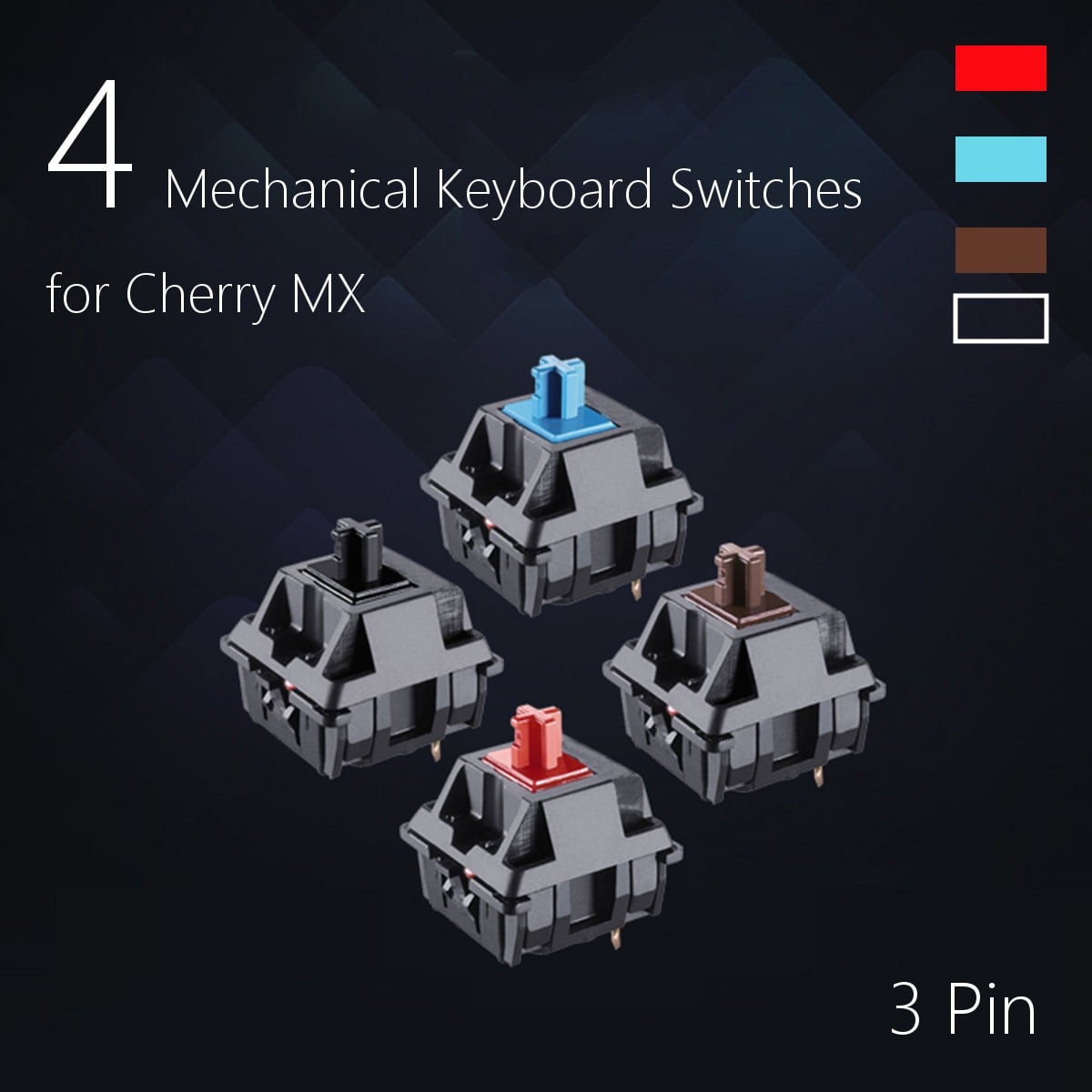 4Pcs 3 Pin Wired Mechanical Keyboard Sampling Testing Switches for