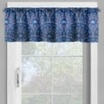 thumbnail image 2 of Ambesonne Floral Valance Pack of 2, Oriental Circular Design, 54"X12", Navy Blue White and Blue, 2 of 5