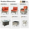 thumbnail image 2 of XIZZI 9-Piece Outdoor Patio Furniture Set, High Back Wicker Sectional with Fire Pit Table & Swivel Rocking Chairs, All-Weather Rattan Conversation Set for Patio & Garden, Coarse Orange Red, 2 of 11