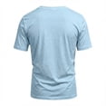 thumbnail image 4 of V Neck T Shirts for Men Short Sleeve Lightweight Breathable T-Shirts Summer Stylish Casual Pure Color Classic Fit T Shirt Light Blue L, 4 of 4