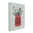 thumbnail image 3 of Red Merry Christmas Country Jar Winter Holly Pine Botanical & Floral Graphic Art Gallery-Wrapped Canvas Print Wall Art, 3 of 7