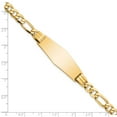 thumbnail image 3 of 14k Yellow Gold Bracelet ID Figaro 13.5 mm 7 in Flat Link Soft Diamond Shape, 3 of 4