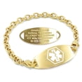 thumbnail image 1 of MedicEngraved Yellow Gold Stainless Steel Custom Medical Alert Bracelet - 5mm Oval Link, 1 of 7