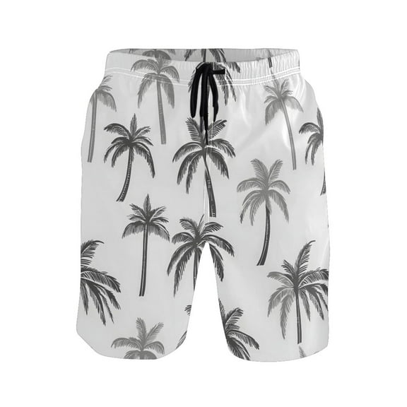joogoo Men's Swim Trunks Palm Tree Beach Shorts with Pockets S