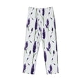 thumbnail image 4 of Goofa Lavender Flowers Printed Soft Pajama Pants for Men, Wide Leg Comfy Casual Lounge Yoga Pants-Medium, 4 of 9