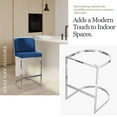 thumbnail image 3 of Modern Counter Height Bar Stools Upholstered Velvet Bar Chairs, Set of 1, 26" with Back and C-Shaped Metal Frame Island Stools for Home Bar Kitchen Pub, 3 of 9