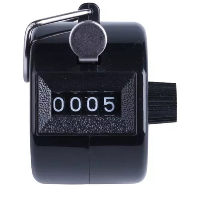 Hand Tally Counter, EDHITNR 4-Digit Digital Clicker Counter, Portable Plastic Metal Handheld Counting Device with Quick Reset, Black
