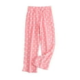 thumbnail image 2 of Luxalzxs Women Polka Dot Flannel Pajama Pants Winter Warm Fluffy Fleece Pj Bottoms Comfy Lounge Home Sleep Pants with Pockets, 2 of 5