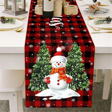 

QIEZHON Decorative Cotton And Linen Table Flag American Simple Grid Waterproof Linen Table Flag Table Cloth