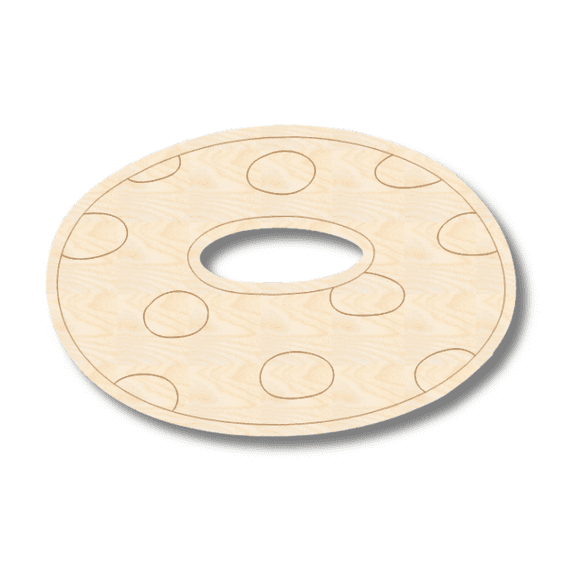 Unfinished Wood Etched Inner Tube Shape 14" / 1/4"