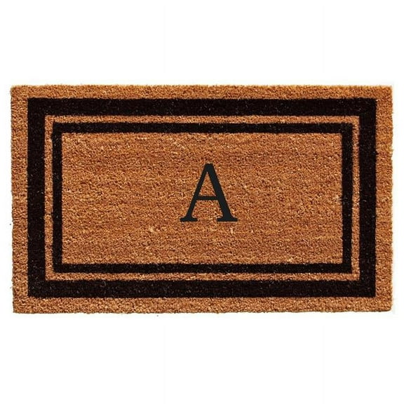 Calloway Mills Black Border 18" x 30" Monogram Outdoor Doormat (Letter A)