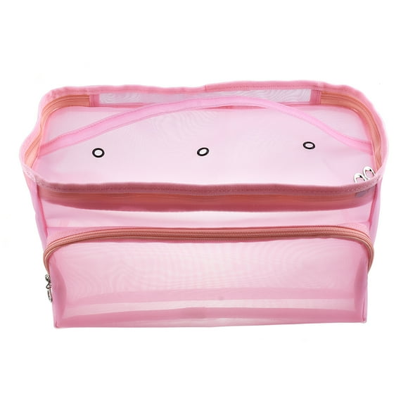 Bolsa de red de lana con tres agujeros, ideal para guardar cosas, como mochilas de malla portátiles (rosa)