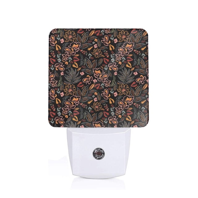 Fotbe Floral Luz Nocturna LED, Luz de Noche con Sensor de Luz Natural de Anochecer a Amanecer, Se Enchufa a la Pared, Blanco Cálido 0.5W-EU
