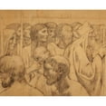 thumbnail image 3 of Pierre Puvis de Chavannes 14x12 Black Modern Framed Museum Art Print Titled - Mural Study for Fresco of St. Genevieve, 3 of 5