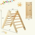 thumbnail image 3 of Gymax 2-in-1 Wooden Climbing Triangle Set Triangle Climber w/ Ramp Natural, 3 of 10