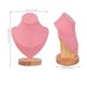 thumbnail image 2 of Exhibidor de busto de collar, organizador de cadena de joyería, maniquí, soporte de exhibición con base de madera para exhibición en casa o tienda, color rosa, 2 of 7