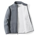 thumbnail image 2 of Fanxing Rain Jacket Clearance 2024 Men's Full Zip Fleece Jacket Lightweight Stand Collar Jackets Soft Warm Windproof Casual Coats with Pockets, 2 of 4