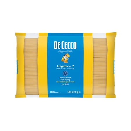 De Cecco Semolina Linguine No. 7 Pasta, 5 lb (pack of 4) – Contains Wheat, May Contain Traces of Soy, Free from Dairy, Eggs, and Nuts