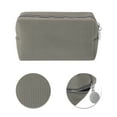 thumbnail image 4 of Unique Bargains 1 Pc Waffle Plaid Pattern Makeup Bag for Travel Gray Polyester, 4 of 6