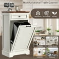 thumbnail image 6 of HARIPUL 13 Gallon Tilt Out Trash Cabinet for Kitchen, Single Kitchen Trash Can Cabinet with Drawers, White, Brown Top, 6 of 8