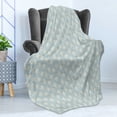 thumbnail image 4 of Fleur De Lis Soft Flannel Fleece Throw Blanket, Grunge Design Retro Victorian Nobility Rococo Motif in Soft Tones, Cozy Plush for Indoor and Outdoor Use, 70" x 90", Pale Blue and Cream, by Ambesonne, 4 of 5