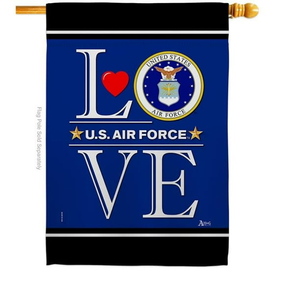 Americana Home & Garden H140636-BO 28 x 40 in. US Air Force Love House Flag with Armed Forces Double-Sided Decorative Vertical Flags Decoration Banner Garden Yard Gift