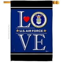 Americana Home & Garden H140636-BO 28 x 40 in. US Air Force Love House Flag with Armed Forces Double-Sided Decorative Vertical Flags Decoration Banner Garden Yard Gift