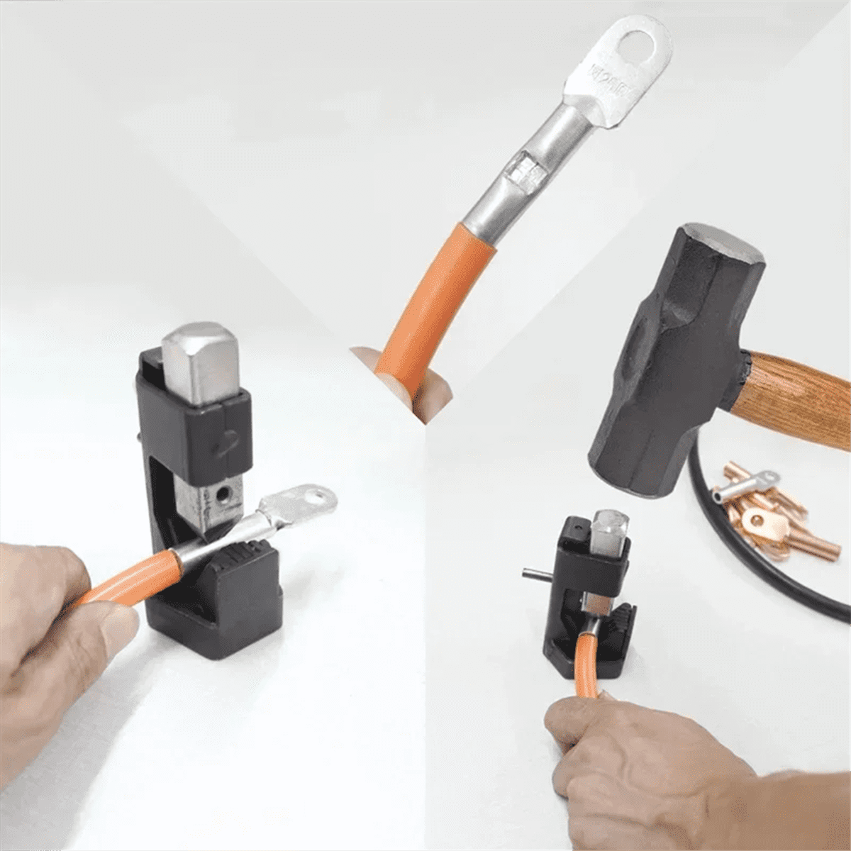 Electrician Wire Terminal Welding Lug Cable Hammer Crimper Crimping Tool Riveting Plier for From 16 to 4/0 Gauge Au 20