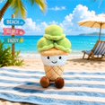 thumbnail image 2 of Stuffed Animal, Ice Cream Plush, Plush, Cute Stuffed Animal, Soft Fuzzy Cuddly 10X6 Inch Waffle Cone Triple Scoops Plush Toys for Kids, Ideal for Birthday Gift, Nursery Decor and, 2 of 9