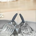 thumbnail image 6 of ZWHong Cat Litter Scoop, 14-inch Heavy Duty Metal Sifter with Deep Shovel & Comfort Grip, Aluminum Alloy Poop Scooper for Clumping Litter, Non-Stick Surface & Diagonal Sifting Holes, Black Handle, 6 of 8