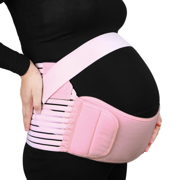 Unique Bargains Adjustable Maternity Belly Support Belt Pregnancy Abdominal Waist Support Brace Band Pink L