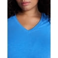 thumbnail image 4 of Terra & Sky Women's Plus Size V Neck Tee with Short Sleeves, Size 0X-5X, 4 of 4