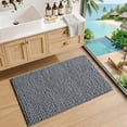 thumbnail image 2 of FRABE Luxury Bathroom Rug, Ultra Soft Quick Dry Bath Mat, Non-Slip Absorbent Thick Chenille Bath Rug, Cozy Braid Design Floor Mat for Bathtub, Sink, Laundry, Bedroom, Grey, 24"x43", 2 of 9