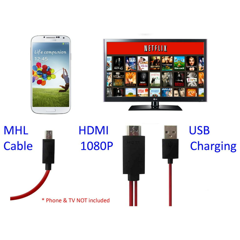 CyberTech 6 feet USB cable MHL (Micro USB) to HDMI cable