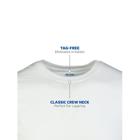 Gildan - Gildan Men's Short Sleeve Crew White T-Shirts, 6-Pack ...