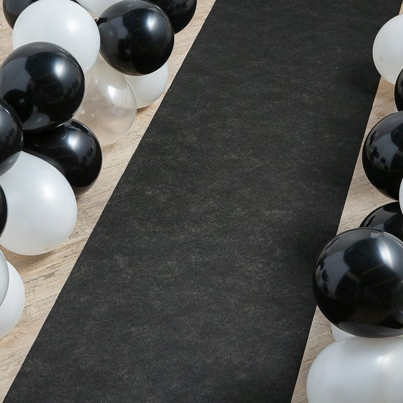 2 Ft. x 15 Ft. Black Nonwoven Polyester Aisle Runner
